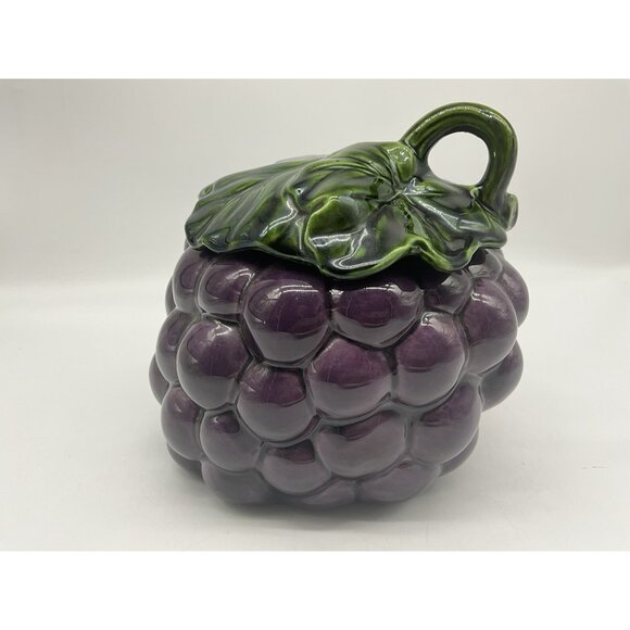 Metlox MCM California Pottery Grape Canister Cookie Jar Kitchen Collectible USA - Picture 7 of 16